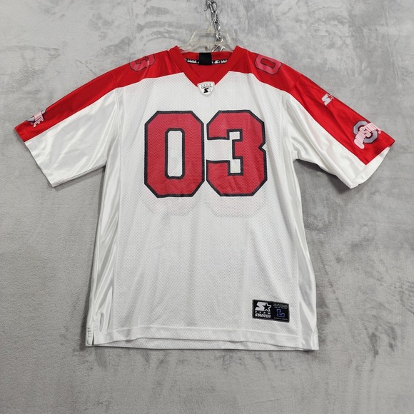STARTER Other - Ohio State Buckeyes Jersey Mens L White Red NCAA Football Starter 03 Graphic 90s